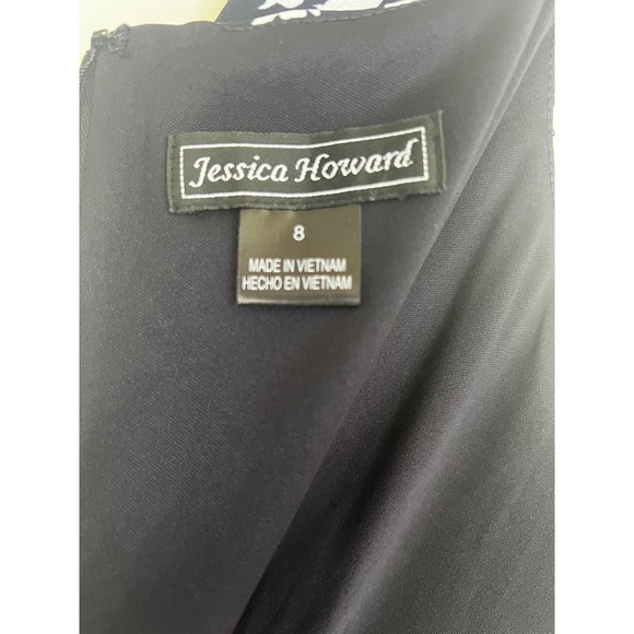 Jessica Howard Navy White Floral Sleeveless Midi Dress Size 8 - Picture 8 of 8